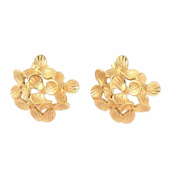 Náušnice z nerezové oceli Flowers - cca 2,5 x 2,5 cm