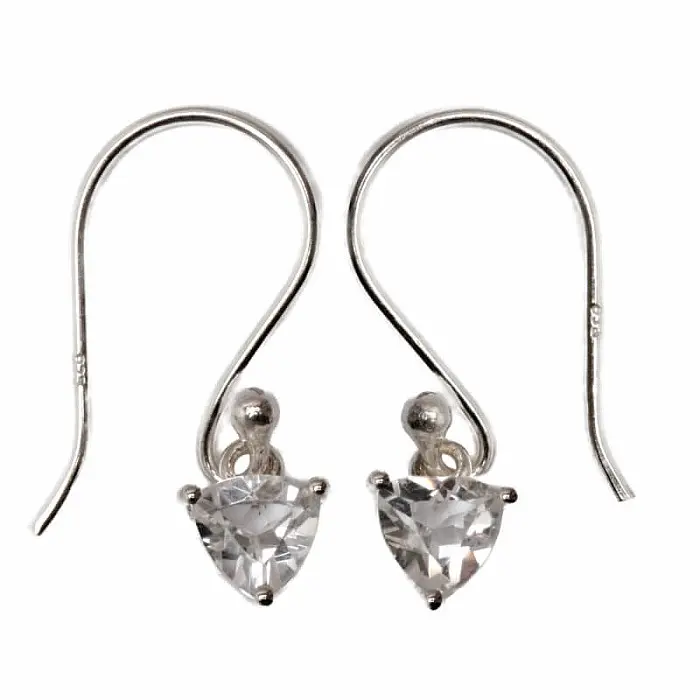 Stříbrné visací náušnice s petalitem 5 mm - 2,2 cm, 0,9 g