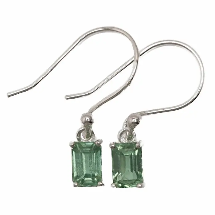 Stříbrné náušnice se zeleným kyanitem Ag 925 ESBC410 - 2,2 cm, 1,2 g
