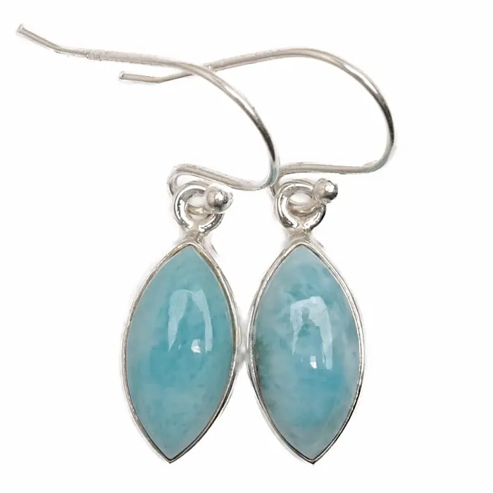 Larimar náušnice stříbro Ag 925 LOT1 - 1,4 cm, 3,4 g