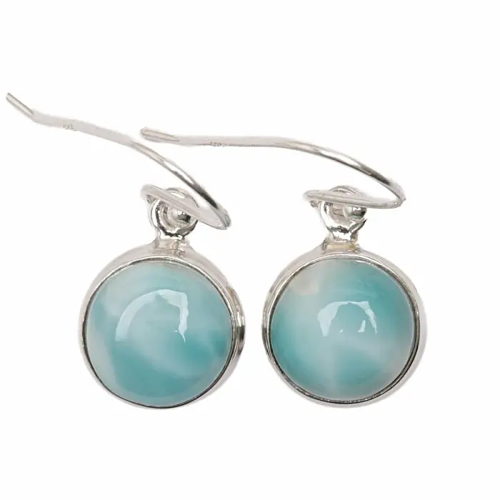 Larimar náušnice stříbro Ag 925 LOT4 - 1,1 cm, 4,6 g
