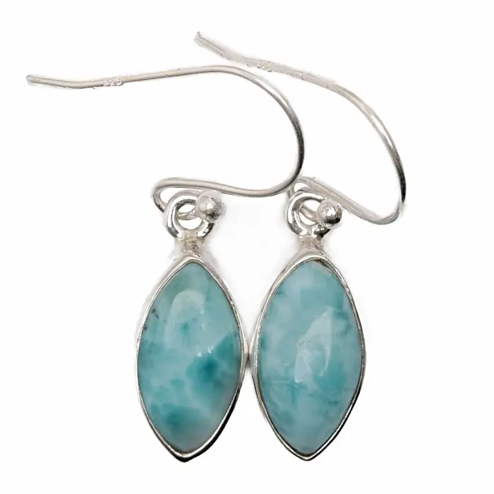 Larimar náušnice stříbro Ag 925 LOT5 - 1,4 cm, 3 g