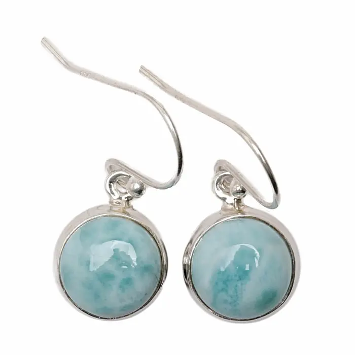 Larimar náušnice stříbro Ag 925 LOT6 - 1,1 cm, 4,5 g