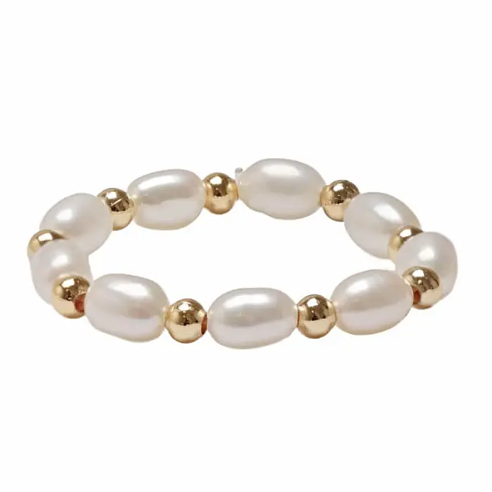 Perlový pozlacený prsten White - 52 mm (US 6) - 56 mm (US 8)