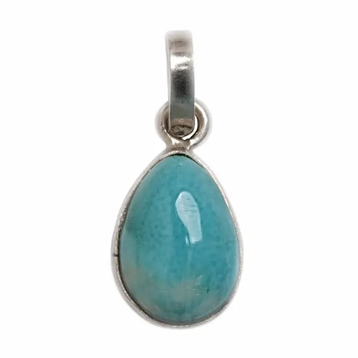 Larimar přívěsek stříbro Ag 925 KAPKA č. 1 - 1,2 cm, 1,7 g