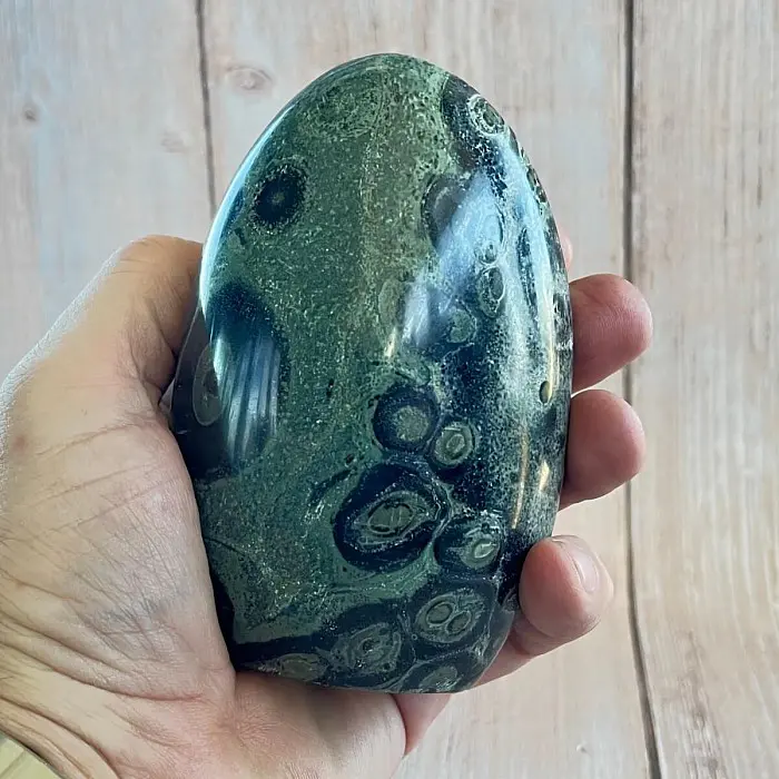 Jaspis kambaba leštěný freeform Madagaskar 5 - cca 7,9 x 12,4 cm, 606,8 g