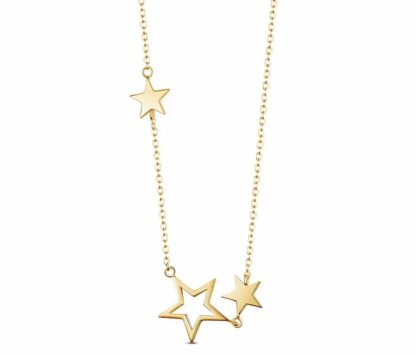 Stříbrný náhrdelník Golden Stars - cca 49 cm