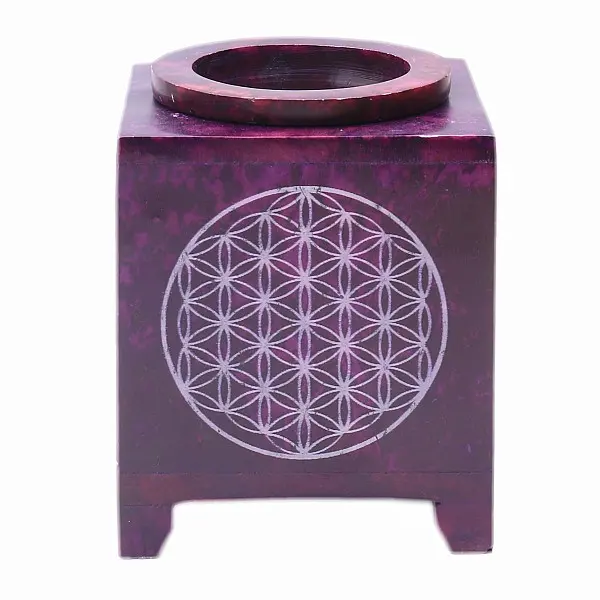 Aroma lampa z mastku Květina života violet - 7,5 x 7,5 x 10 cm