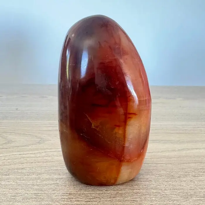 Karneol leštěný freeform Madagaskar TP5-3 - cca 5,6 x 9,6 cm, 377,2 g