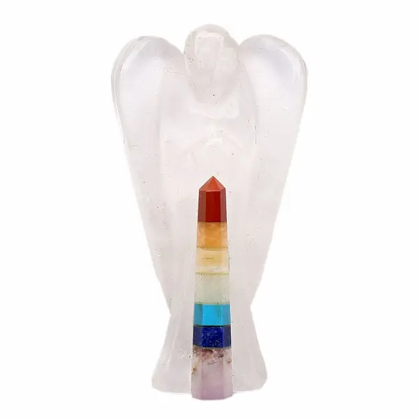 Křišťál anděl strážný čakrový - XL - cca 5 cm