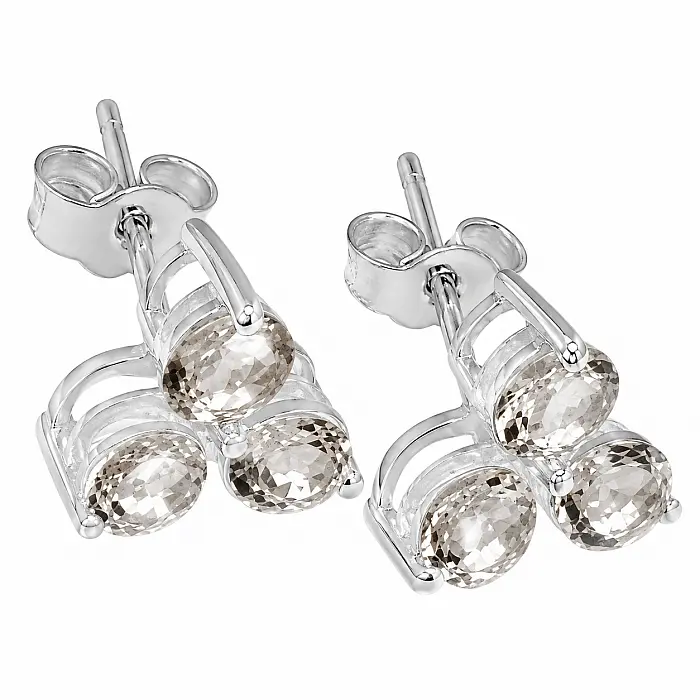 Stříbrné náušnice pecky s křišťálem - 0,8 cm, 1,6 g