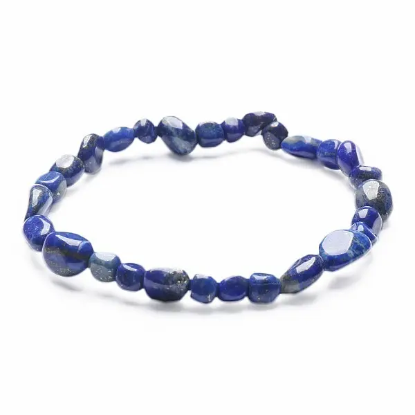 Lapis lazuli náramek z oválných kamínků A kvalita - obvod cca 16 až 22 cm
