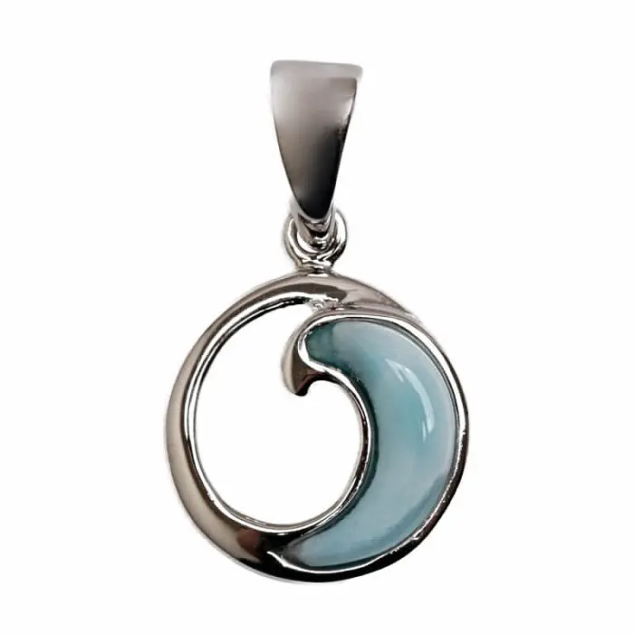 Larimar přívěsek stříbro Ag 925 Wave č. 3 - cca 2,3 cm, 1,8 g