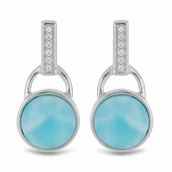 Larimar náušnice stříbro Ag 925 VE056017 - 2,4 cm, 5,1 g
