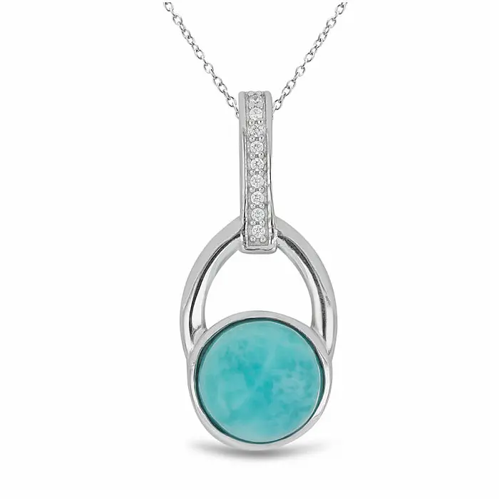 Larimar přívěsek stříbro Ag 925 VP056021 - 2,9 cm, 3,6 g