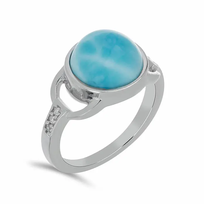 Larimar prsten stříbro  Ag 925 VR056017 - 62 mm (US 10), 3,6 g