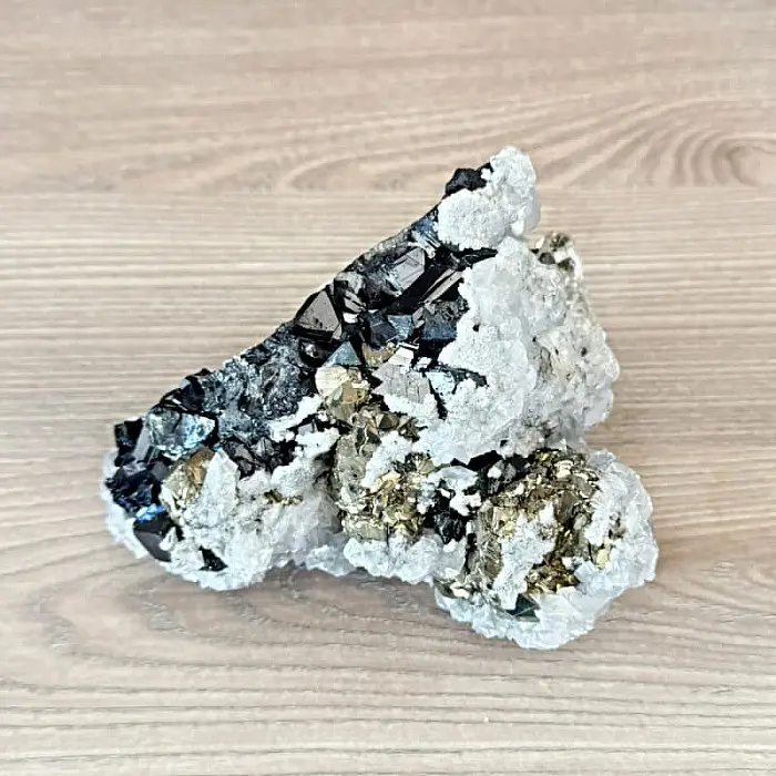 Pyrit, kalcit, galenit drůza Kosovo 15 - cca 13 x 11 cm, 1669 g