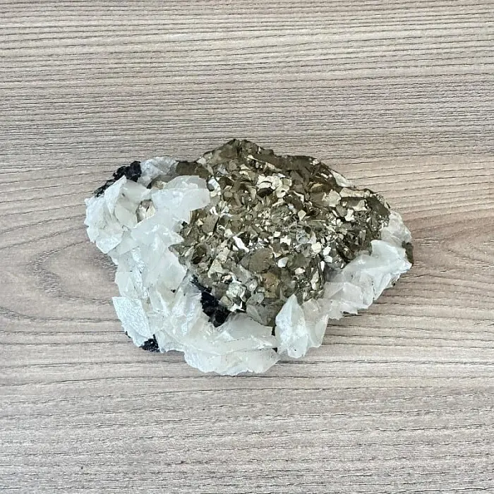 Pyrit, kalcit, galenit drůza Kosovo 18 - cca 13 x 9 cm, 812 g