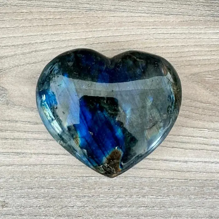 Labradorit srdce Extra kvalita Madagaskar č. 14 - cca 8,8 x 8,2 cm, 186,6 g
