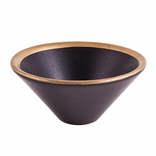 Miska keramická černozlatá - výška 5 cm, průměr 10 cm
