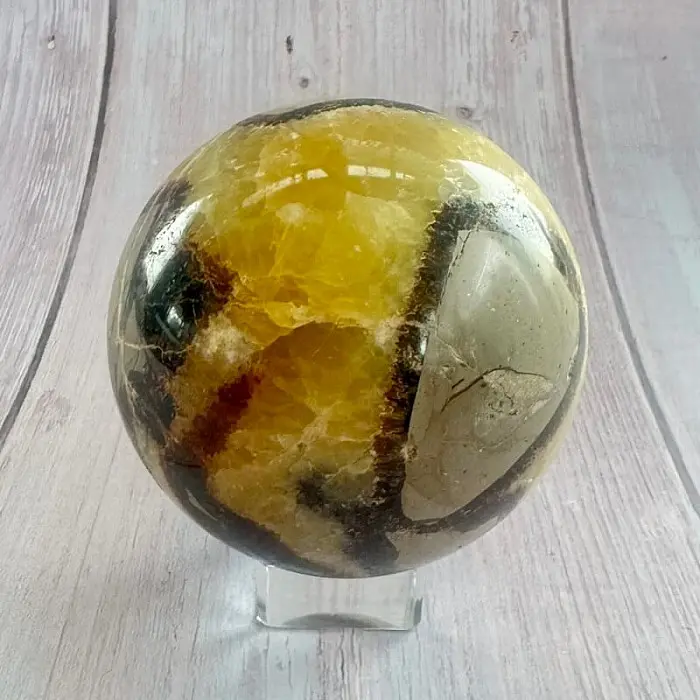 Septárie leštěná koule Madagaskar 22 - cca ø 7,4 cm, 640 g