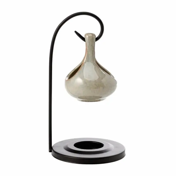 Aroma lampa keramická závěsná moderní barva béžová - cca 10 x 19 cm
