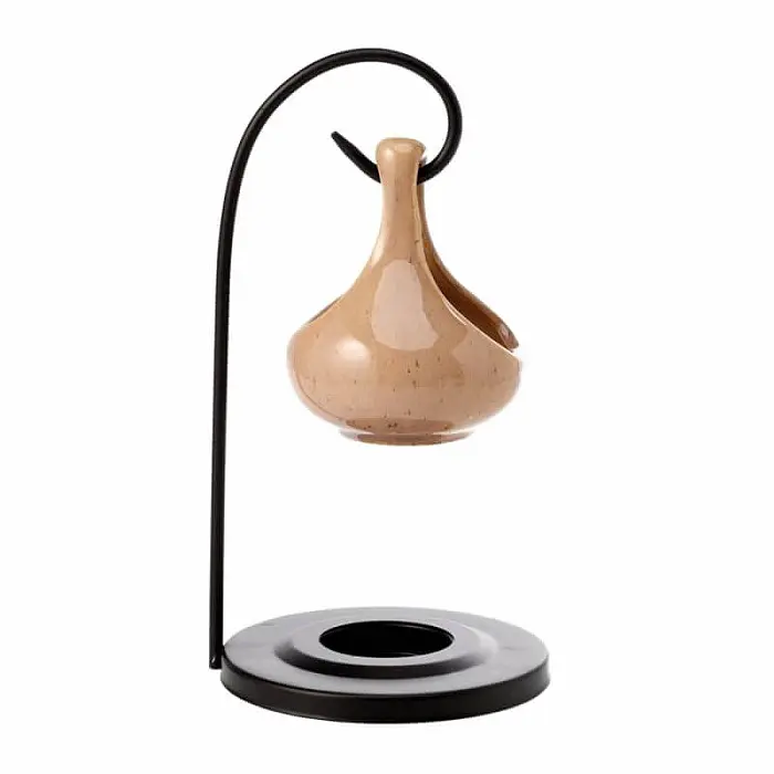 Aroma lampa keramická závěsná moderní barva oranžová - cca 10 x 19 cm