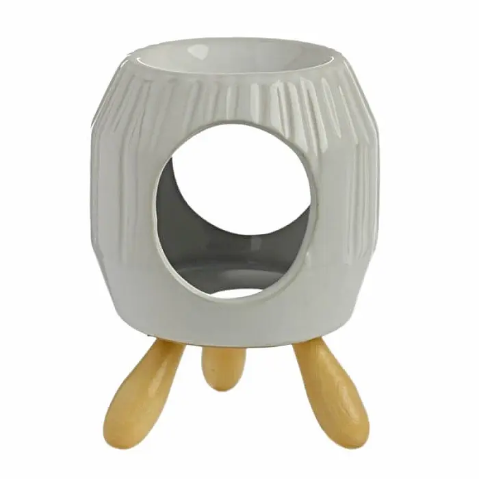 Aroma lampa keramická Bílý oktagon - cca 8,5 x 11,5 cm