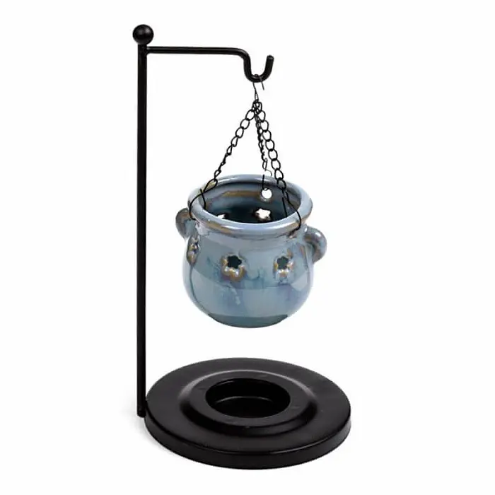 Aroma lampa keramická Závěsný kotlík světle modrý - cca 10 x 20 cm
