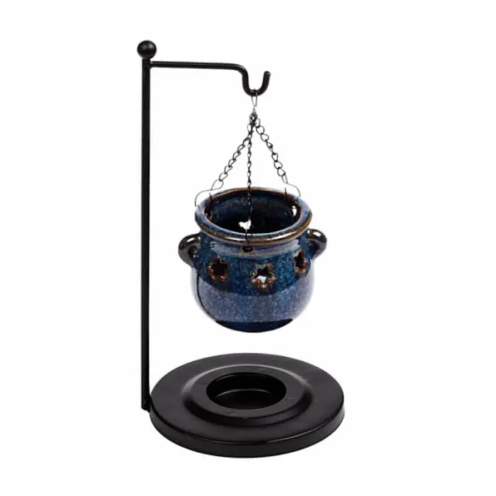Aroma lampa keramická Závěsný kotlík tmavě modrý - cca 10 x 20 cm