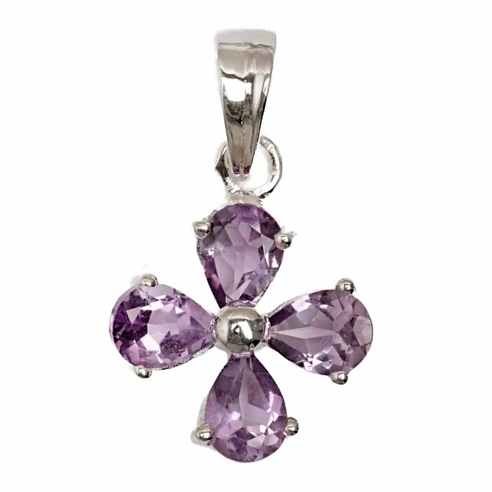 Stříbrný přívěsek s ametystem ŠTĚSTÍ - 27 mm, 2,6 g