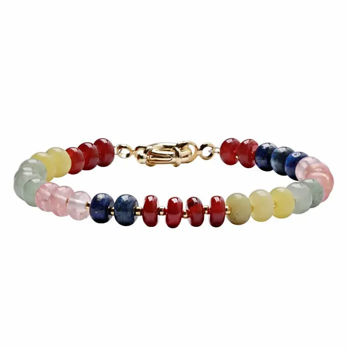 Avanturín zelený náramek mix polodrahokamů - obvod cca 18 cm