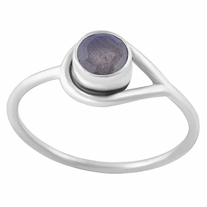 Stříbrný prsten s labradoritem - 59 mm (US 9), 1,4 g