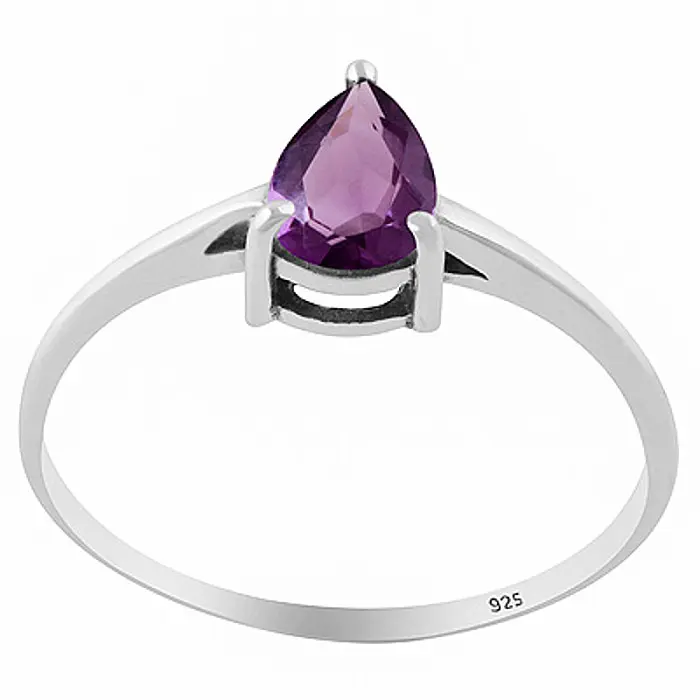 Stříbrný prsten s ametystem - 56 mm (US 8), 1,1 g