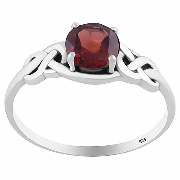 Stříbrný prsten s granátem - 52 mm (US 6), 1,7 g