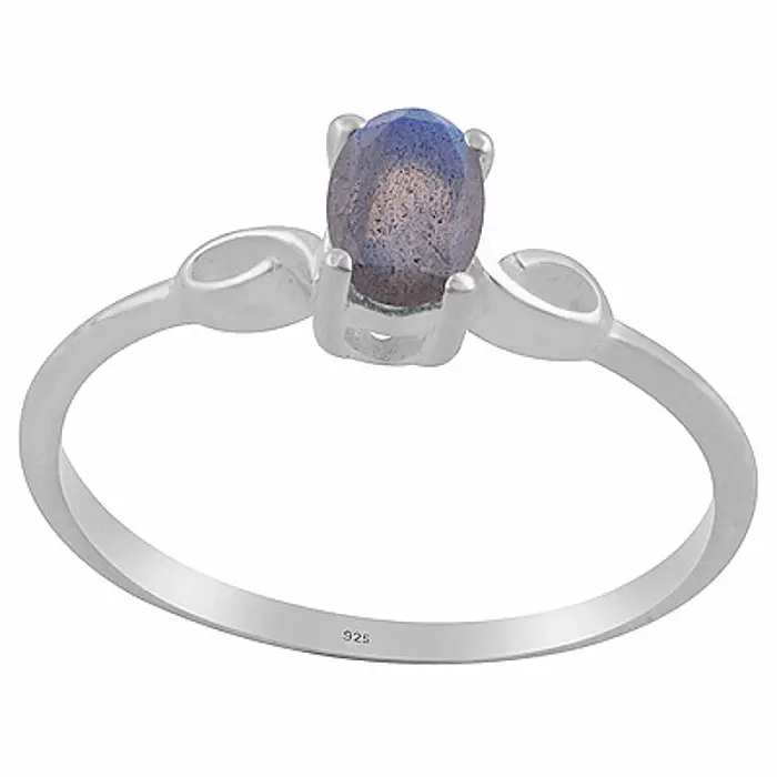 Stříbrný prsten s labradoritem - 59 mm (US 9), 1,3 g