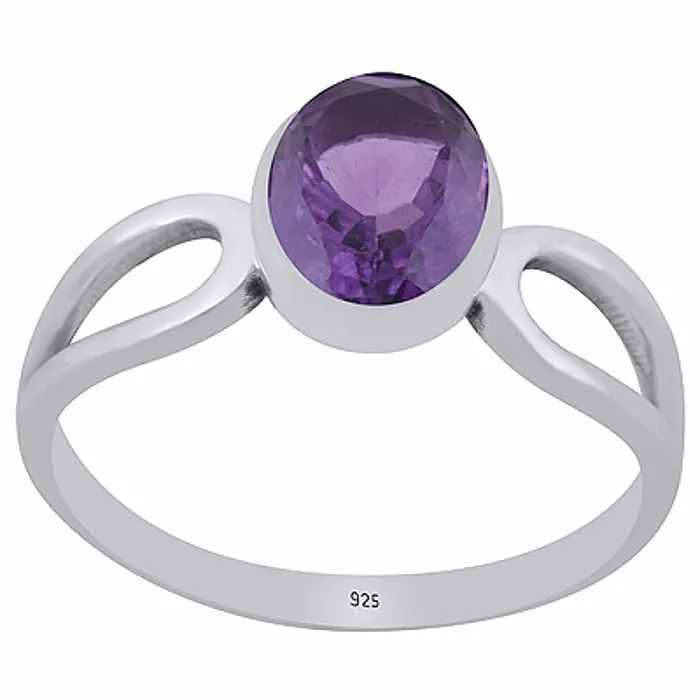 Stříbrný prsten s ametystem - 52 mm (US 6), 2,2 g