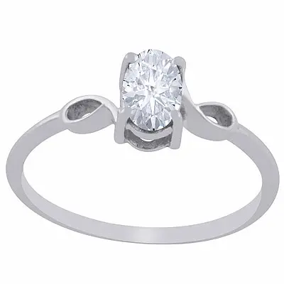 Stříbrný prsten s moissanitem OVAL SHAPE