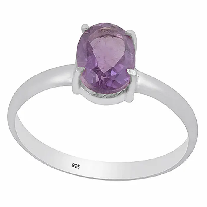 Stříbrný prsten s ametystem - 59 mm (US 9), 1,6 g