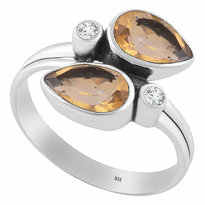 Stříbrný prsten s citrínem - 57 mm (US 8), 2,8 g