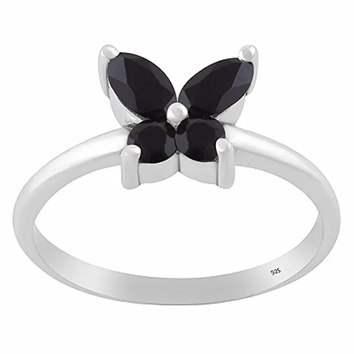 Stříbrný prsten s onyxem - 59 mm (US 9), 2,4 g