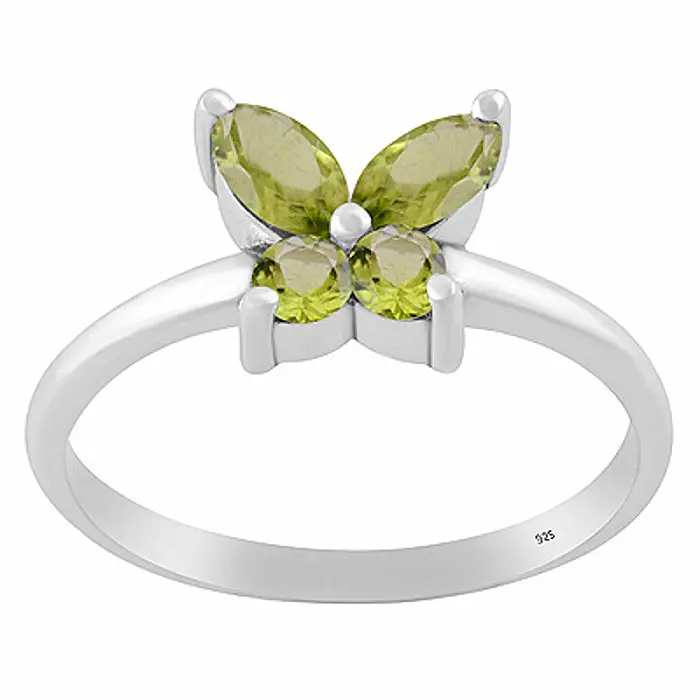 Stříbrný prsten s olivínem - 54 mm (US 7) 2,4 g