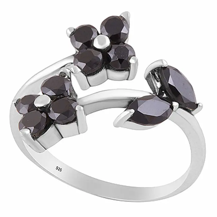 Stříbrný prsten s onyxem - 61 mm (US 10), 3,6 g