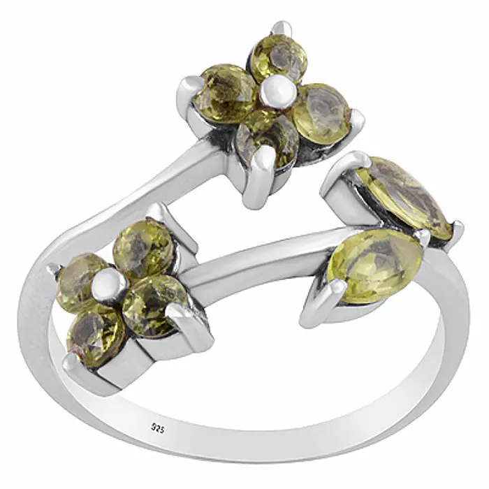 Stříbrný prsten s olivínem - 58 mm (US 8,5), 3,6 g