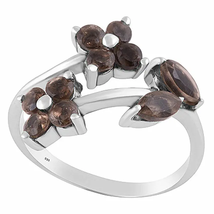 Stříbrný prsten se záhnědou - 61 mm (US 10), 3,6 g