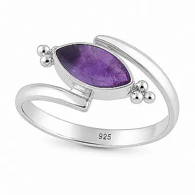 Stříbrný prsten s ametystem - 55 mm (US 7,5), 2,2 g