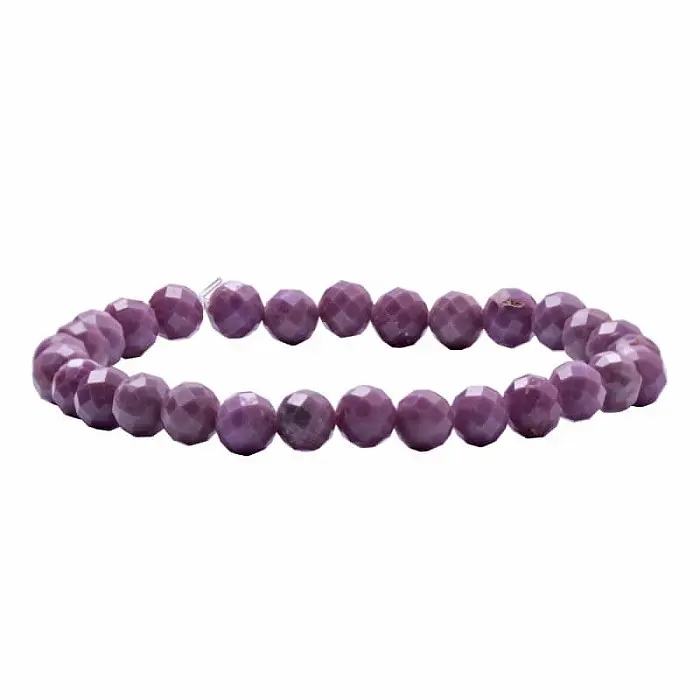 Lepidolit náramek z broušených korálků 6 mm - obvod cca 18 až 22 cm