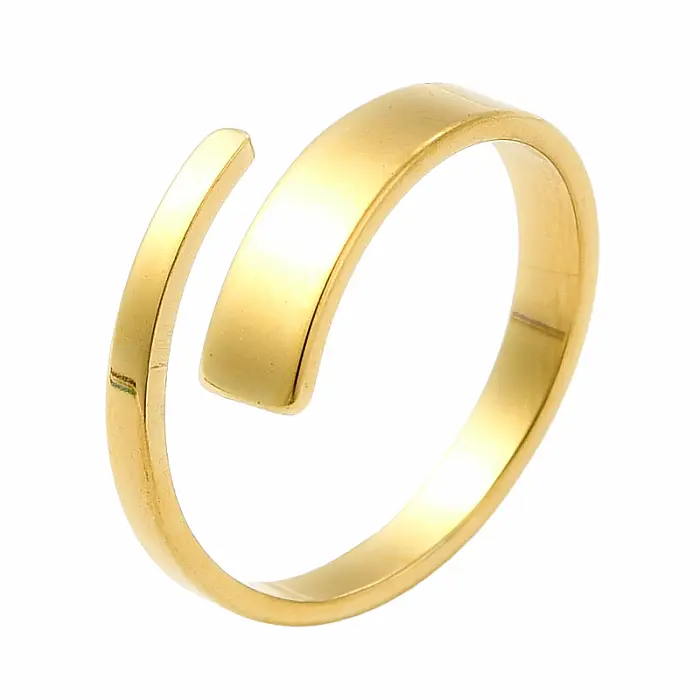 Dámský ocelový prsten Golden Simplicity - 53 mm (US 6,5)