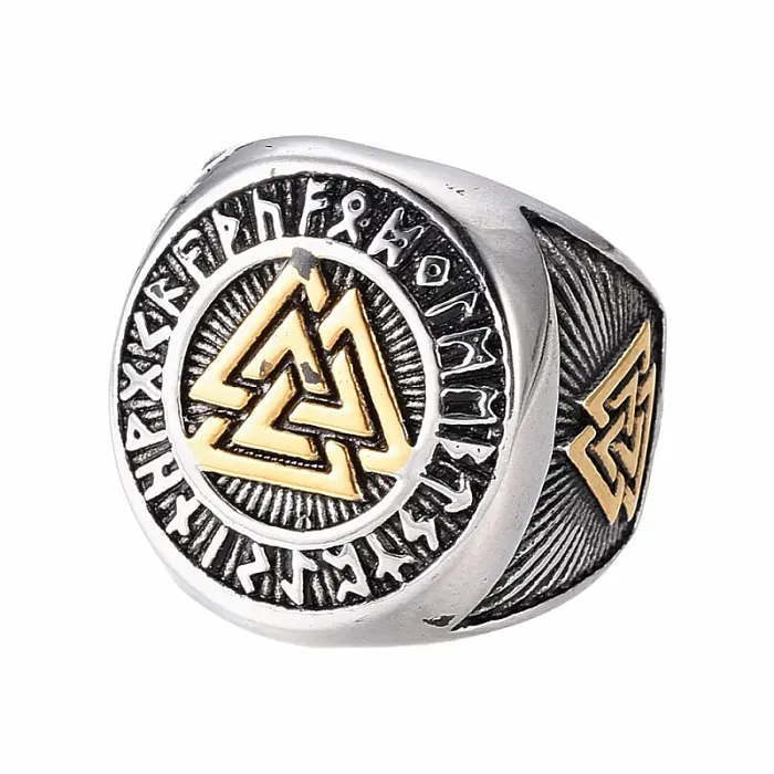 Pánský ocelový prsten Valknut