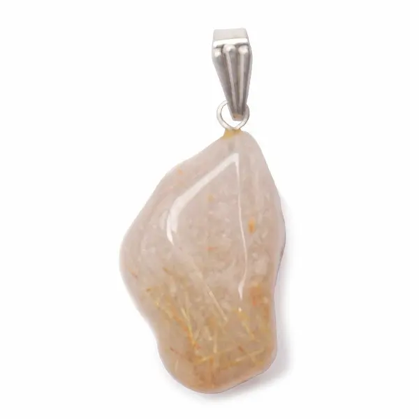 Sagenit křišťál s rutilem tamblovaný přívěsek 1,9 - 2,2 cm - cca 1,9 - 2,2 cm